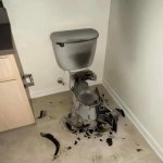 Burnt toilet