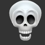 Shocked skull emoji