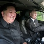 Kim Jong Un and Putin having fun