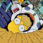 Homer Simpson Eating Chips In Space.