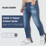 BLUE SHADED ANKLE LENGTH JEANS