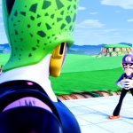 Cell looking at swag waluigi