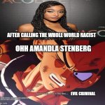 vegeta is very piss at amanda stenberg | AFTER CALLING THE WHOLE WORLD RACIST; OHH AMANDLA STENBERG; EVIL CRIMINAL | image tagged in vegeta is very piss,star wars,dragon ball z,crime,that's racist,oooohhhh | made w/ Imgflip meme maker