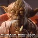 Yoda fumando mota
