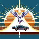 God jumping on a car