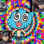 Gumball on LSD | image tagged in lsd | made w/ Imgflip meme maker