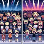 before and after happy come to concert