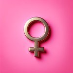 female symbol on pink background