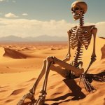 Skeleton in desert