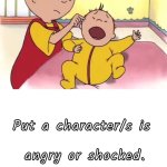 Caillou pinches Rosie (meme blank)