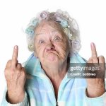 Old Woman Flipping Bird