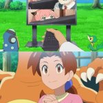 delia ketchum watching spy x family on tv | image tagged in delia ketchum watching who on tv,spy x family,anime,vanya and five,animeme,cute baby | made w/ Imgflip meme maker