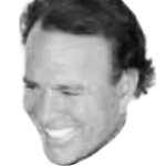 Cabeza de Julio iglesias blanco y negro BYN