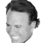 Cabeza de Julio Iglesias blanco y negro BYN
