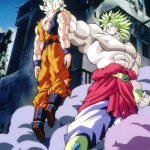 broly holding goku in the air
