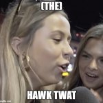 Hawk Tuah Girl | (THE); HAWK TWAT | image tagged in hawk tuah girl | made w/ Imgflip meme maker