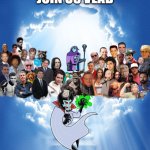 R.I.P. Martin Mull | JOIN US VLAD | image tagged in meme heaven,martin mull,danny phantom,vlad plasmius,vlad masters,nickelodeon | made w/ Imgflip meme maker