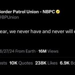 Border Patrol message denying support for Biden