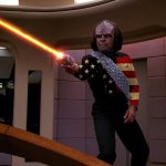 Worf wearing an American Flag meme