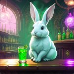Rabbit on a bar