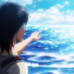 Eren Point At Sea | image tagged in eren point at sea | made w/ Imgflip meme maker