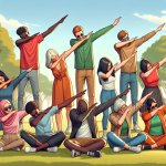 People Of Different Skin Colors Dabbing Each Other Up