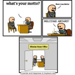 Job interview | Slavic Lives Matter; what's your motto? Siberian Home Office | image tagged in job interview,slavic | made w/ Imgflip meme maker