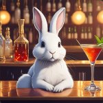 Rabbit at a bar