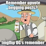 We all partook in some form in some way | Remember upvote begging posts? Imgflip OG's remember | image tagged in memes,pepperidge farm remembers,upvote begging,upvote | made w/ Imgflip meme maker