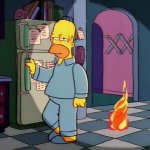 Homer, Devil Coming, Flames