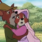 Robin Hood and Maid Marian, but Shocked and Afraid