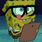 spongebob taking notes