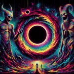 Black hole guarded by two demons. Normal looks and says nah