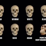 empty skulls of truth | PEOPLE WHO ENJOY BRAINROT MEMES | image tagged in empty skulls of truth | made w/ Imgflip meme maker