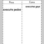 Pros and Cons Chart | islamic countrys; executes gays; execute pedos | image tagged in pros and cons chart | made w/ Imgflip meme maker