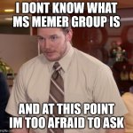 What is MSMG | I DONT KNOW WHAT MS MEMER GROUP IS; AND AT THIS POINT IM TOO AFRAID TO ASK | image tagged in at this point im too afraid to ask | made w/ Imgflip meme maker