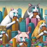 sad cats eating the city template