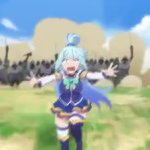 Aqua running away GIF Template