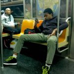 Manspreading on subway