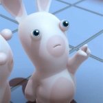 Rabbid looking at something cool/put something here meme