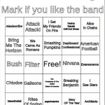 Bands bingo template