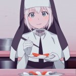 Nun with Sushi