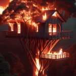 buring treehouse