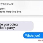 Close call with Joe mama meme