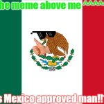 Mexico Flag | the meme above me ^^^^^; is Mexico approved man!!1! | image tagged in mexico flag | made w/ Imgflip meme maker