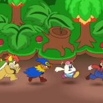 Mario and his friends running meme