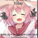 Femboy Friday headpats meme