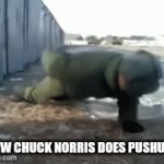 Chuck Norris doing pushups | HOW CHUCK NORRIS DOES PUSHUPS | image tagged in gifs,chuck norris | made w/ Imgflip video-to-gif maker