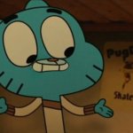 Gumball shocked to teeth