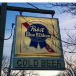 Pabst blue ribbon sign